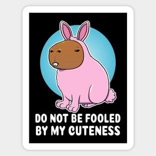 Do not be fooled by my cuteness Capybara Bunny Costume Sticker